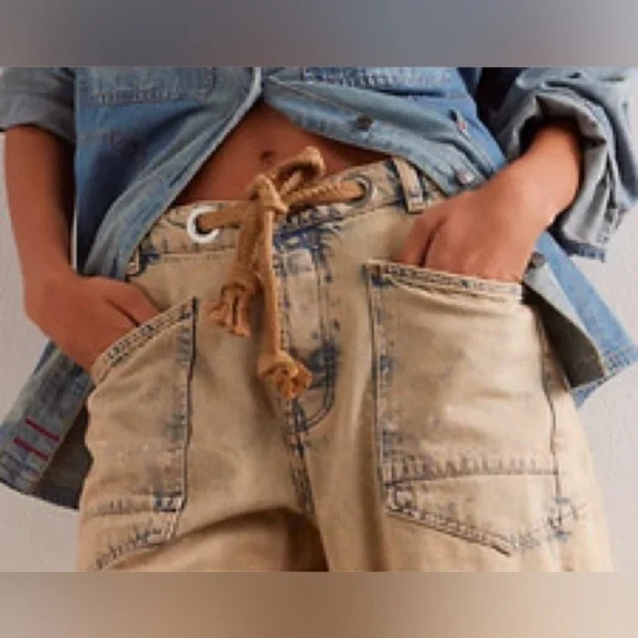 NWOT Free People We The Free Moxie Pull On Barrel Jeans - Picture 7 of 15